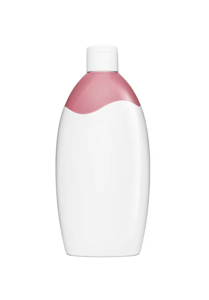 Prázdná bílá plastová kosmetika, šampon nebo gel na láhev — Stock fotografie