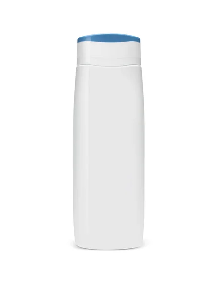 Blank vit plast kosmetika, schampo eller gel flaska — Stockfoto