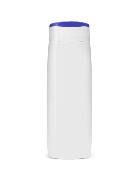 Weiße Plastikflasche, Shampoo- oder Gelflasche — Stockfoto