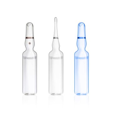 Beyaz izole set tıbbi ampül