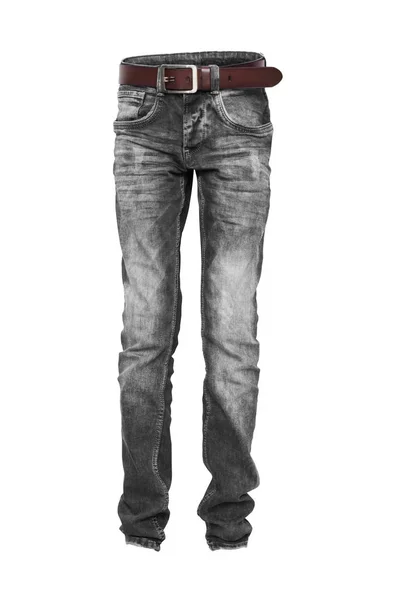 Czarne jeansy z brązowy pasek z nastolatek — Zdjęcie stockowe