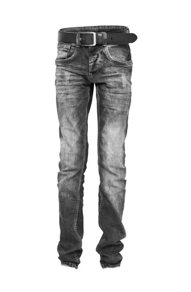 Černé džíny s černým páskem teenager — Stock fotografie