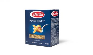 Barilla Penne Rigate Italian pasta in a box clipart