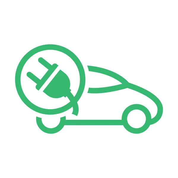 Elektrisk bil med plugg ikon symbol — Stock vektor