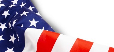 Beyaz grupta izole edilmiş Amerikan bayrağı