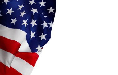 Beyaz grupta izole edilmiş Amerikan bayrağı