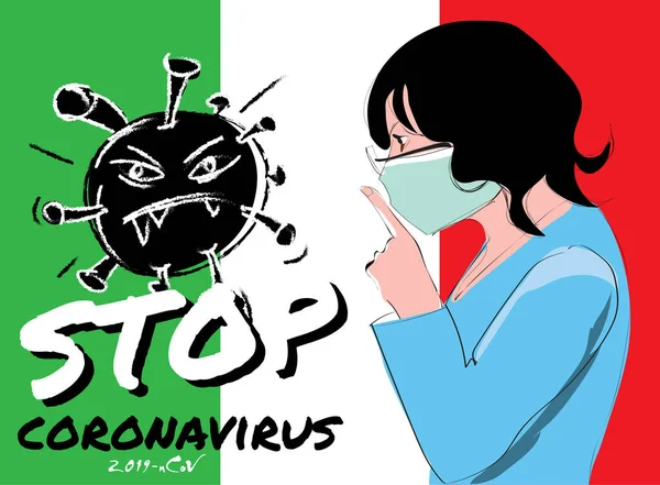 Fermata Pandemica Romanzo Focolaio Coronavirus Italia Covid 2019 Ncov Sintomi — Vettoriale Stock