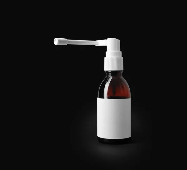 Throast Spray Medizin Isoliert Auf Schwarzem Hintergrund Mit Schnittpfad — Stockfoto