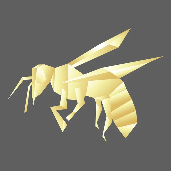 Багатокутна Ілюстрація Комах Бджіл Геометрична Лінійна Бджола — стоковий вектор