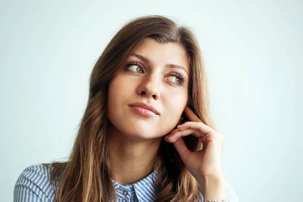 Hermosa Mujer Con Cara Pensativa Fotos de stock libres de derechos