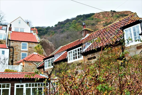 Runswick Bay Затока Окрузі Скарборо Північний Йоркшир Англія Також Назва — стокове фото