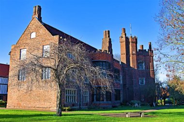 Gainsborough Old Hall in Gainsborough, Lincolnshire is over five hundred years old and one of the best preserved medieval manor houses in England. The hall was built by Sir Thomas Burgh in 1460. clipart