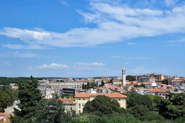 Pula Ist Die Größte Stadt Der Gespanschaft Istrien Kroatien Und — Stockfoto