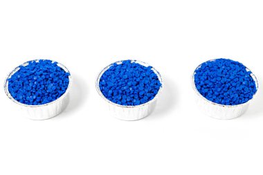 Plastik polimer granüllere yakın çekim. Polimer topaklar. polimer pl