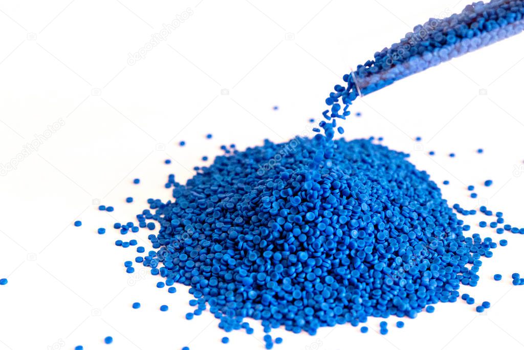 Close-up of plastic polymer granules.Polymer pellets. polymer pl