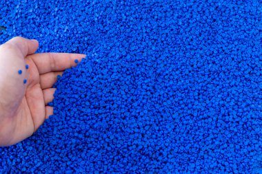 Plastik polimer granüllerin yakın çekim. polimer plastik. Bileşik 