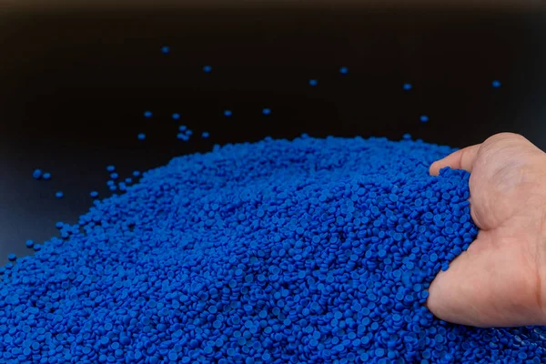 Close-up of plastic polymer granules. polymer plastic. compound — Stock Photo, Image