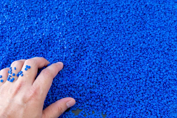 Close-up of plastic polymer granules. polymer plastic. compound
