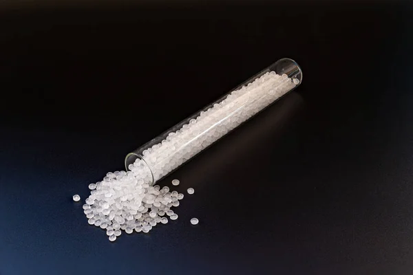 Close-up of plastic polymer granules. polymer plastic. compound — Stock Photo, Image