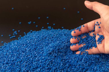 Plastik polimer granüllerin yakın çekim. polimer plastik. Bileşik 
