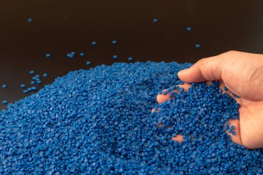 Plastik polimer granüllerin yakın çekim. polimer plastik. Bileşik 