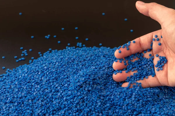 Close-up of plastic polymer granules. polymer plastic. compound