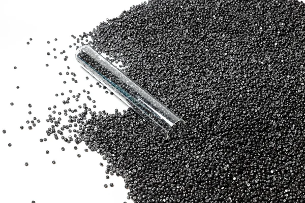 Close-up of plastic polymer granules. polymer plastic. compound