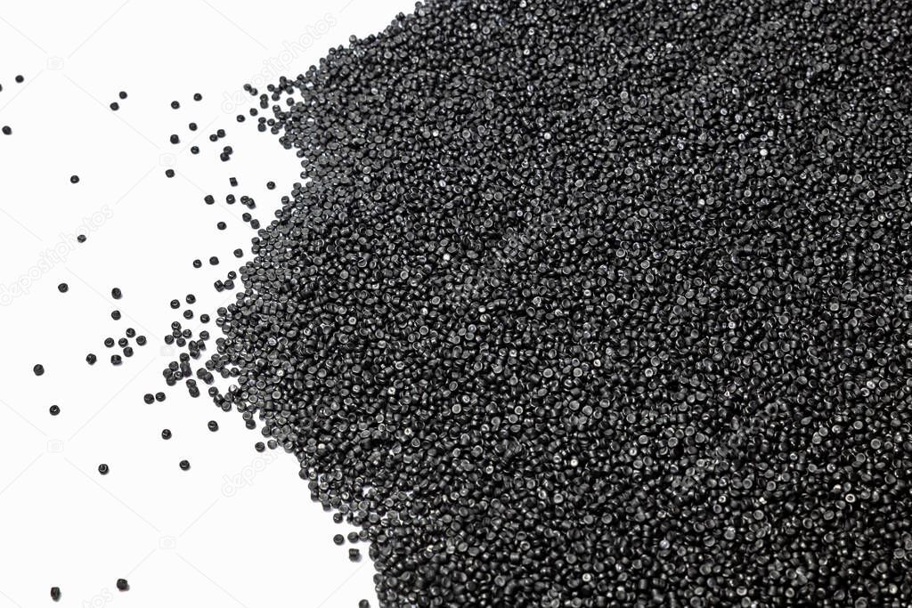 Close-up of plastic polymer granules. polymer plastic. compound 
