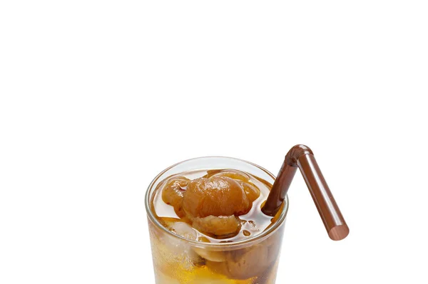 Longan Juice Isolated White Background Summer Fruit Juice Fruit Thailand — Stock Photo, Image