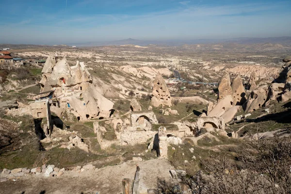Paisaje Capadocia Alrededor Ciudad Uchisar Turquía Con Sus Famosas Cuevas —  Fotos de Stock