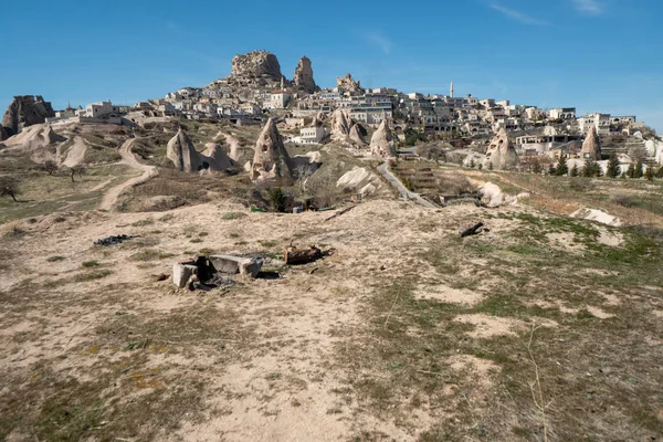 Paysage Cappadoce Autour Ville Uchisar Turquie Avec Ses Célèbres Grottes — Photo