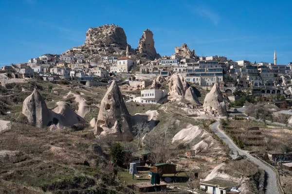 Paisaje Capadocia Alrededor Ciudad Uchisar Turquía Con Sus Famosas Cuevas —  Fotos de Stock