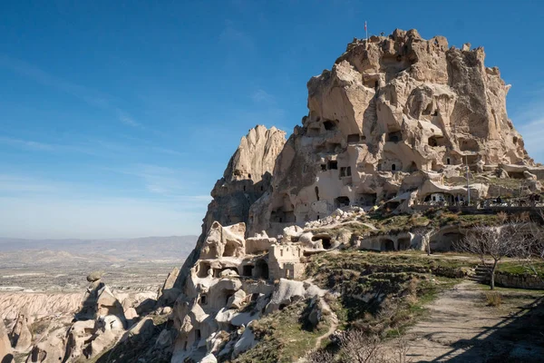 Paysage Cappadoce Autour Ville Uchisar Turquie Avec Ses Célèbres Grottes — Photo