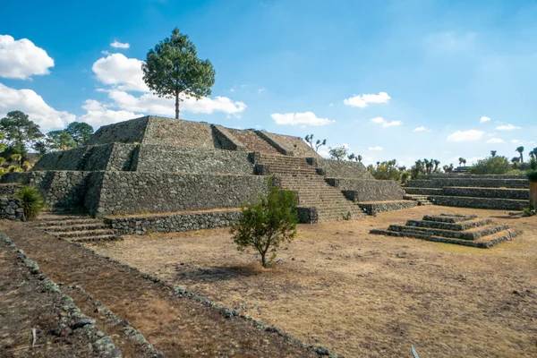 Cantona Puebla Meksyk Mezoamerykańskie Stanowisko Archeologiczne Nielicznymi Gośćmi — Zdjęcie stockowe