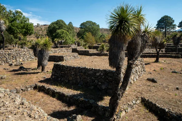 Cantona Puebla Meksyk Mezoamerykańskie Stanowisko Archeologiczne Nielicznymi Gośćmi — Zdjęcie stockowe