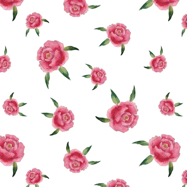 Suluboya işlemeli pembe şakayık desenli zarif bir desen. Kumaş, duvar kağıdı, ambalaj, vs. için harika