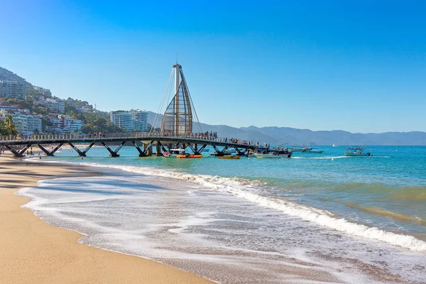 Puerto Vallarta Mexico December 2019 Playa Los Muertos Strand Pier — Stockfoto