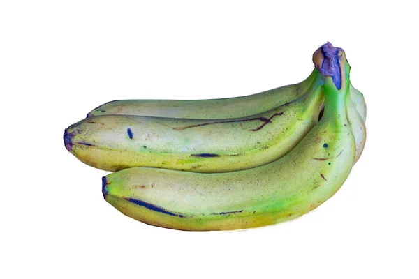 Isolat Banane Semi Mature Sur Fond Blanc — Photo