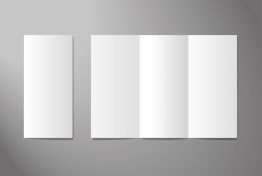 yalnız gerçekçi üç katlı standart broşür düzenlenebilir tasarım sunumu, boş sayfa, 2 ayarla