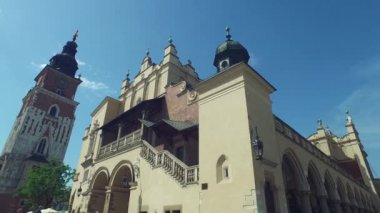 Krakow, Polonya, Eski Şehir 'deki Ana Rynek Meydanı Panoraması