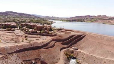 Lake Las Vegas. Aerial View of Water Reservoir and Coastal Resort in in Nevada