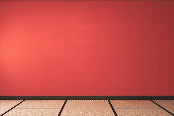Lava exuberante sala vazia com decoraion e tatami tapete chão.3D rasgar — Fotografia de Stock