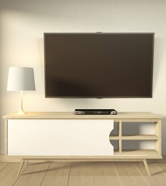 Modern boş oda Japon Tv kabini - zen tarzı, minimal des