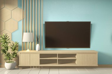 Nane oda modern tropikal tarzı TV raf-boş oda Interio