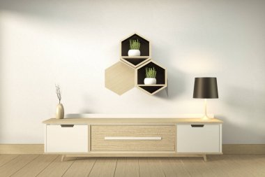 Modern boş oda Japon Tv kabini - zen tarzı, minimal des