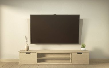 Modern boş oda Japon Tv kabini - zen tarzı, minimal des