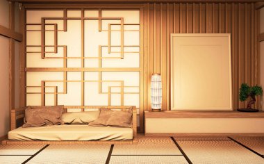 Chinese style Room interior. 3D rendering