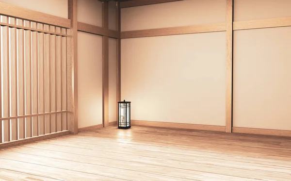 Quarto vazio interior estilo japão. Renderização 3D — Fotografia de Stock