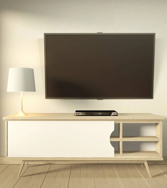 TV-skåp i moderna tomma rum japansk-zen stil, minimal des — Stockfoto