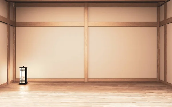 Indoor lege kamer Japanse stijl. 3D-weergave — Stockfoto